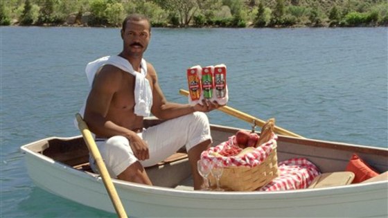 A frame from a 15-second Old Spice commercial is shown. TV commercials are shrinking along with attention spans and advertising budgets. The 15-second ad is increasingly common, gradually supplanting the 30-second spot just as it knocked off the full-minute pitch decades ago.